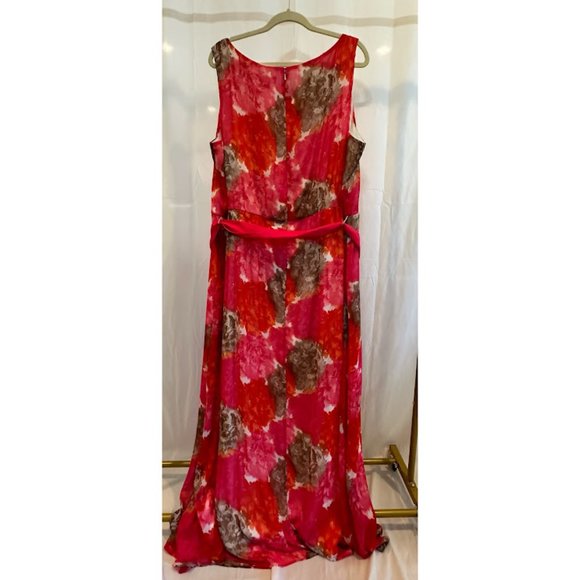 Floral pink/orange Jessica Howard maxi dress 24W - Picture 2 of 4